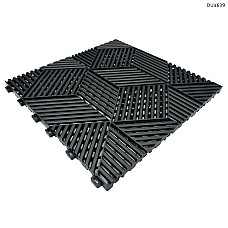 PVC плочка за модулен под за гаражи – черен 3D дизайн - DUa639 - Sellzone.bg PVC плочка за модулен под за гаражи – черен 3D дизайн - DUa639